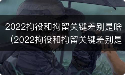 2022拘役和拘留关键差别是啥（2022拘役和拘留关键差别是啥呀）