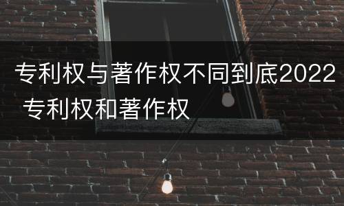 专利权与著作权不同到底2022 专利权和著作权