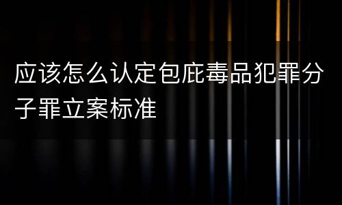应该怎么认定包庇毒品犯罪分子罪立案标准