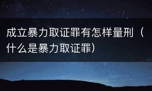 成立暴力取证罪有怎样量刑（什么是暴力取证罪）