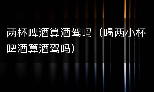 两杯啤酒算酒驾吗（喝两小杯啤酒算酒驾吗）