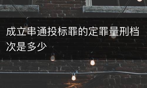成立串通投标罪的定罪量刑档次是多少