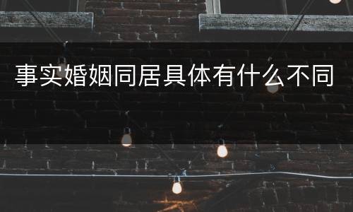 事实婚姻同居具体有什么不同