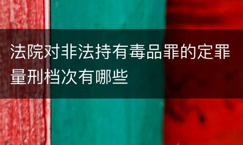法院对非法持有毒品罪的定罪量刑档次有哪些