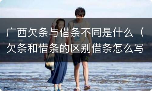 广西欠条与借条不同是什么（欠条和借条的区别借条怎么写）