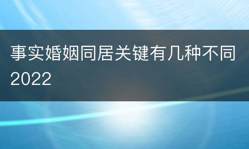 事实婚姻同居关键有几种不同2022
