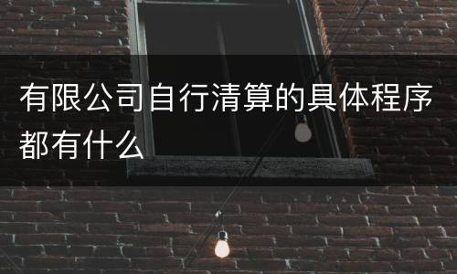 有限公司自行清算的具体程序都有什么