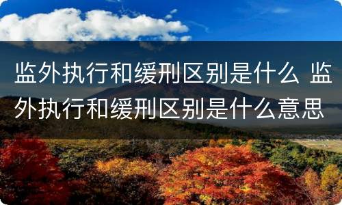 监外执行和缓刑区别是什么 监外执行和缓刑区别是什么意思