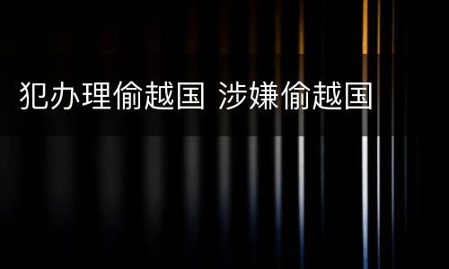 犯办理偷越国 涉嫌偷越国
