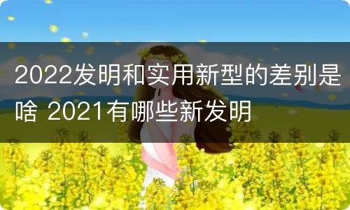 2022发明和实用新型的差别是啥 2021有哪些新发明