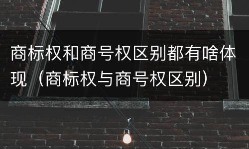 商标权和商号权区别都有啥体现（商标权与商号权区别）