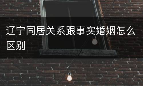 辽宁同居关系跟事实婚姻怎么区别