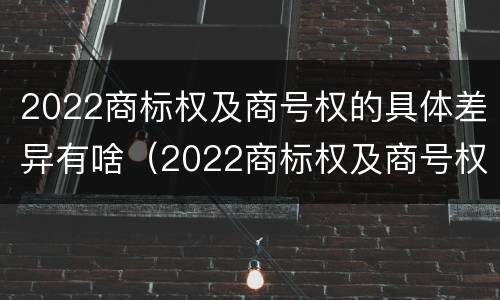 2022商标权及商号权的具体差异有啥（2022商标权及商号权的具体差异有啥不同）