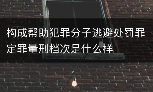 构成帮助犯罪分子逃避处罚罪定罪量刑档次是什么样