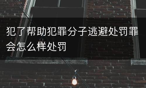 犯了帮助犯罪分子逃避处罚罪会怎么样处罚