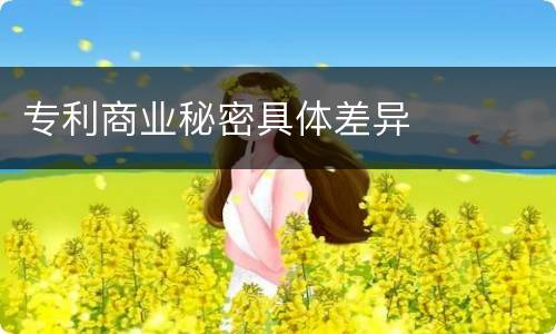 专利商业秘密具体差异