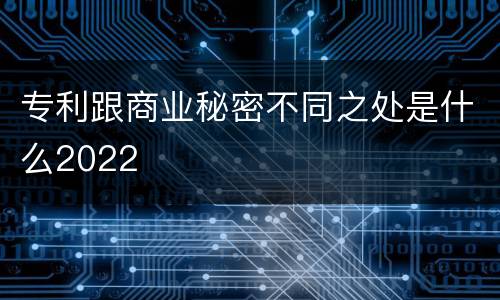 专利跟商业秘密不同之处是什么2022
