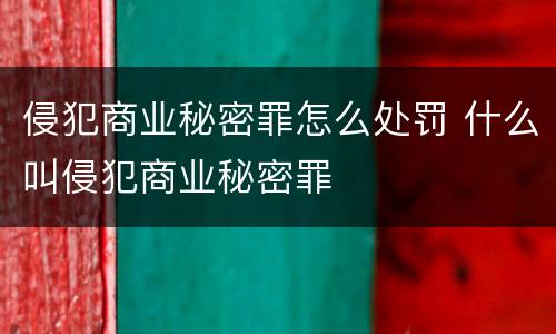 侵犯商业秘密罪怎么处罚 什么叫侵犯商业秘密罪