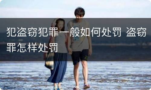 犯盗窃犯罪一般如何处罚 盗窃罪怎样处罚