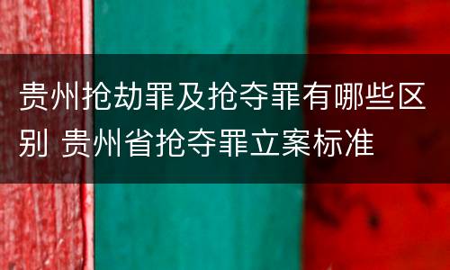 贵州抢劫罪及抢夺罪有哪些区别 贵州省抢夺罪立案标准