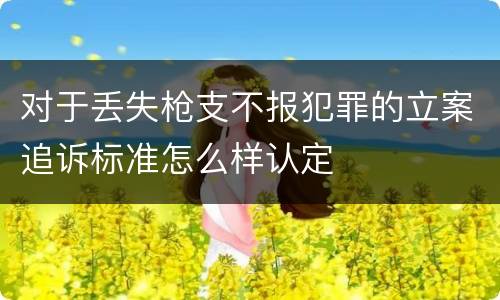 对于丢失枪支不报犯罪的立案追诉标准怎么样认定