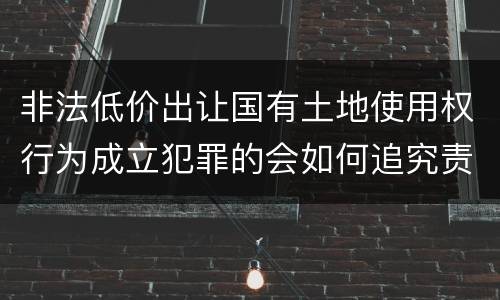 非法低价出让国有土地使用权行为成立犯罪的会如何追究责任