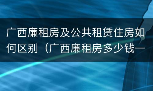 广西廉租房及公共租赁住房如何区别（广西廉租房多少钱一个月）