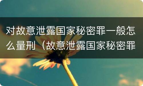 对故意泄露国家秘密罪一般怎么量刑（故意泄露国家秘密罪量刑标准）