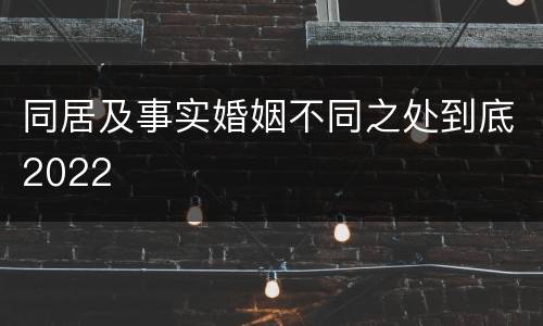 同居及事实婚姻不同之处到底2022