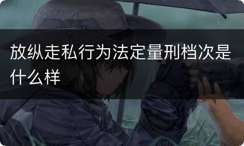 放纵走私行为法定量刑档次是什么样