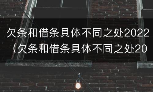 欠条和借条具体不同之处2022（欠条和借条具体不同之处2022年怎么写）