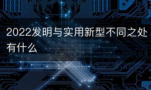 2022发明与实用新型不同之处有什么