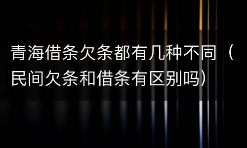 青海借条欠条都有几种不同（民间欠条和借条有区别吗）