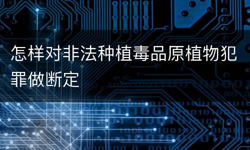 怎样对非法种植毒品原植物犯罪做断定