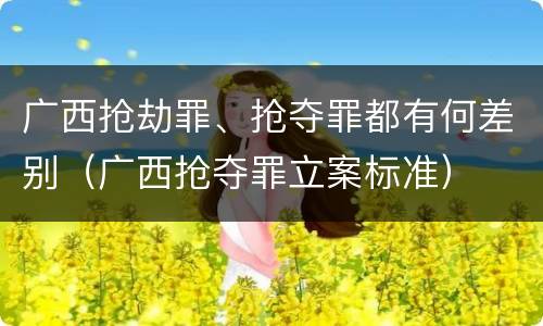广西抢劫罪、抢夺罪都有何差别（广西抢夺罪立案标准）
