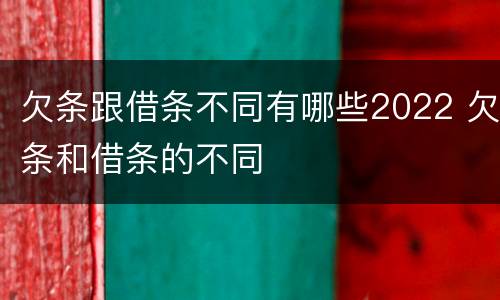 欠条跟借条不同有哪些2022 欠条和借条的不同 欠条跟借条不同有哪些2022 欠条和借条的不同