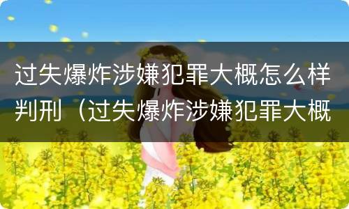 过失爆炸涉嫌犯罪大概怎么样判刑（过失爆炸涉嫌犯罪大概怎么样判刑多少年）