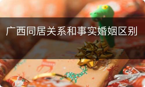 广西同居关系和事实婚姻区别