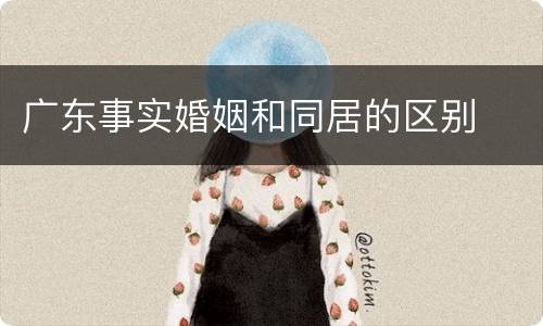 广东事实婚姻和同居的区别