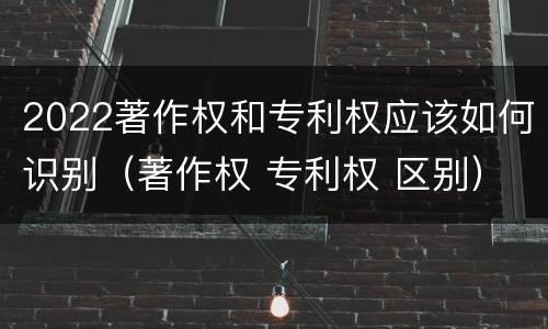 2022著作权和专利权应该如何识别（著作权 专利权 区别）