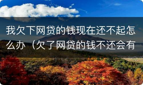 我欠下网贷的钱现在还不起怎么办（欠了网贷的钱不还会有什么后果）