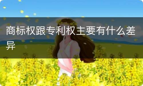 商标权跟专利权主要有什么差异