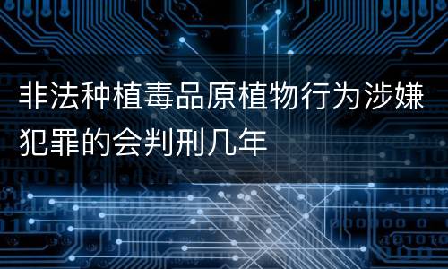 非法种植毒品原植物行为涉嫌犯罪的会判刑几年