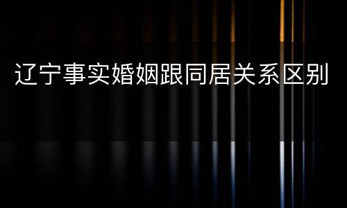 辽宁事实婚姻跟同居关系区别