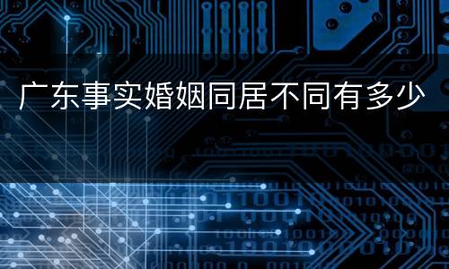 广东事实婚姻同居不同有多少