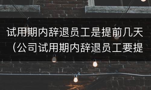 试用期内辞退员工是提前几天（公司试用期内辞退员工要提前几天）