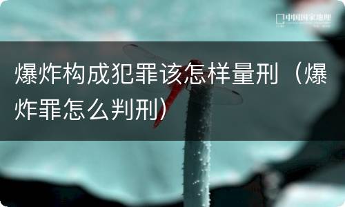 爆炸构成犯罪该怎样量刑（爆炸罪怎么判刑）