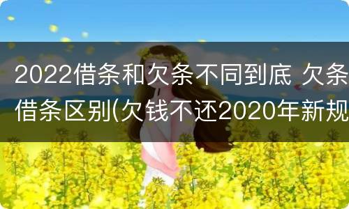 2022借条和欠条不同到底 欠条借条区别(欠钱不还2020年新规 - 法律之家