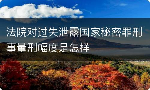 法院对过失泄露国家秘密罪刑事量刑幅度是怎样