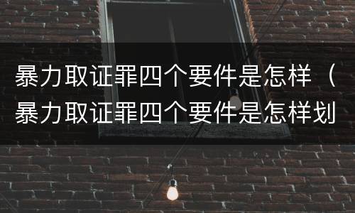 暴力取证罪四个要件是怎样（暴力取证罪四个要件是怎样划分的）